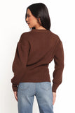 Cyrelle Single Button Cardigan Brown