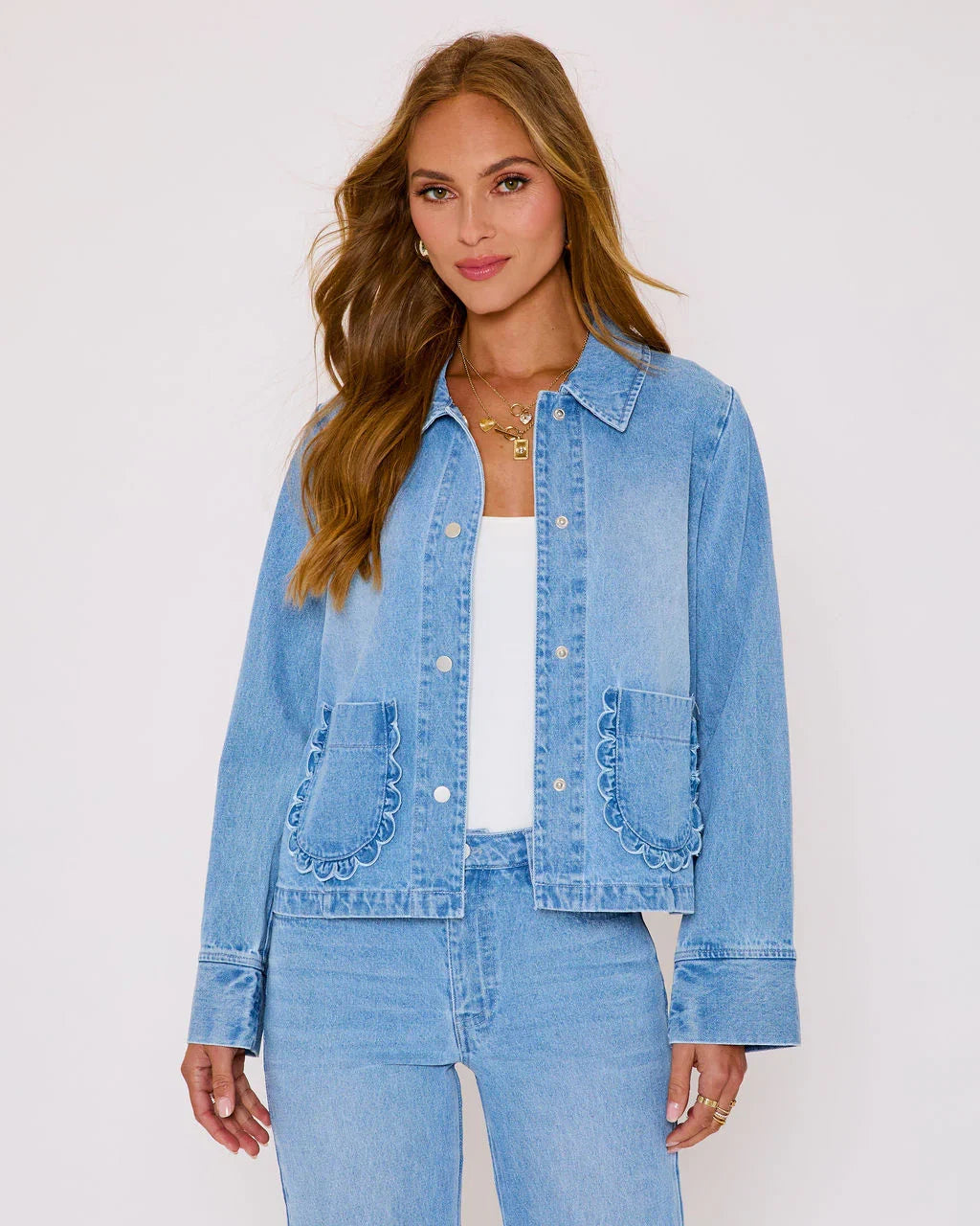 Sharleen Denim Button Down Top