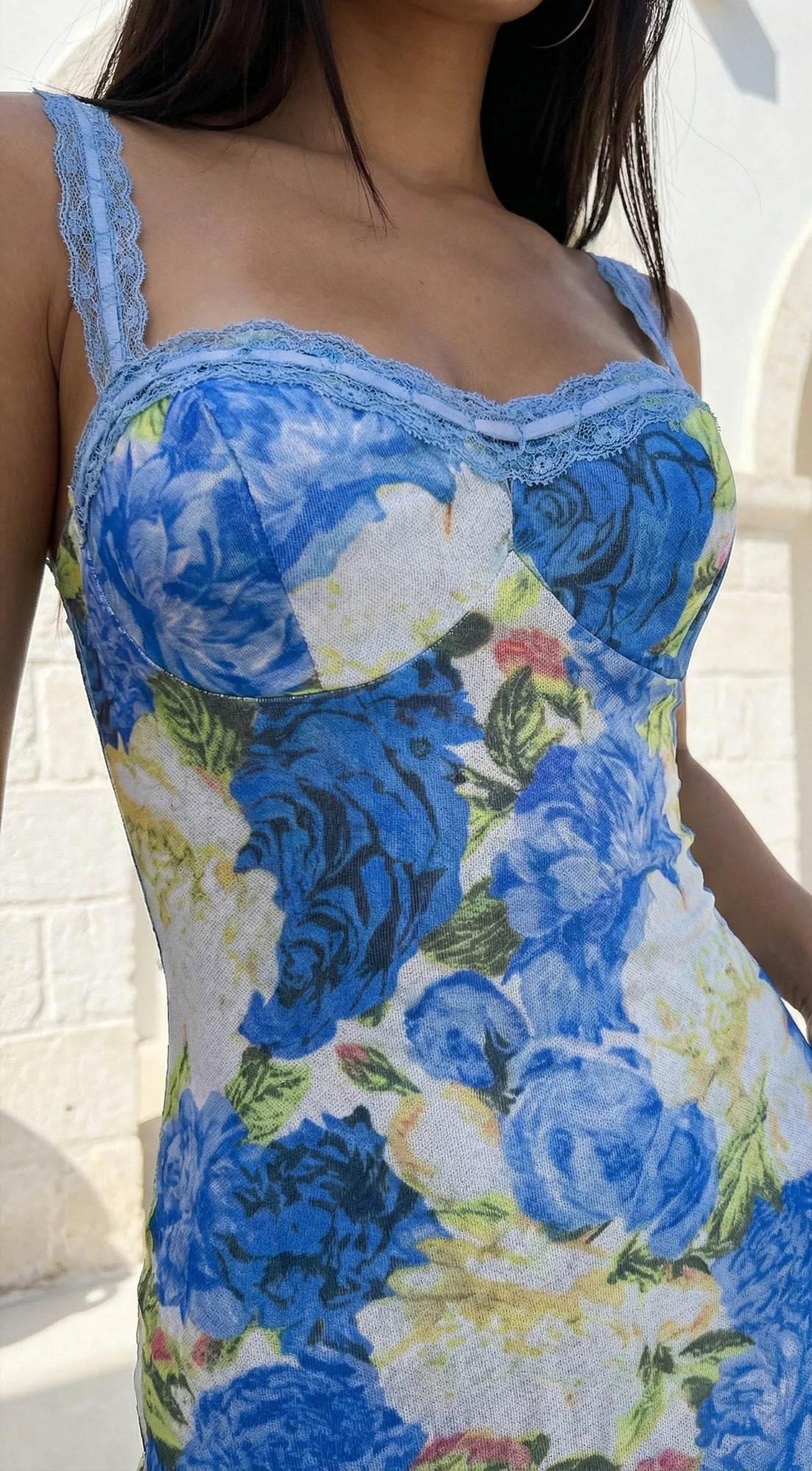 Azurae Floral Maxi Dress Blue