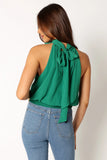Avery Rosette Detail Top Green