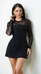 Sheer Lace Print Blouse Black