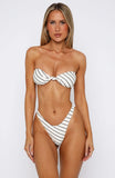 Ocean Baby Bikini Top Cream Choc Stripe