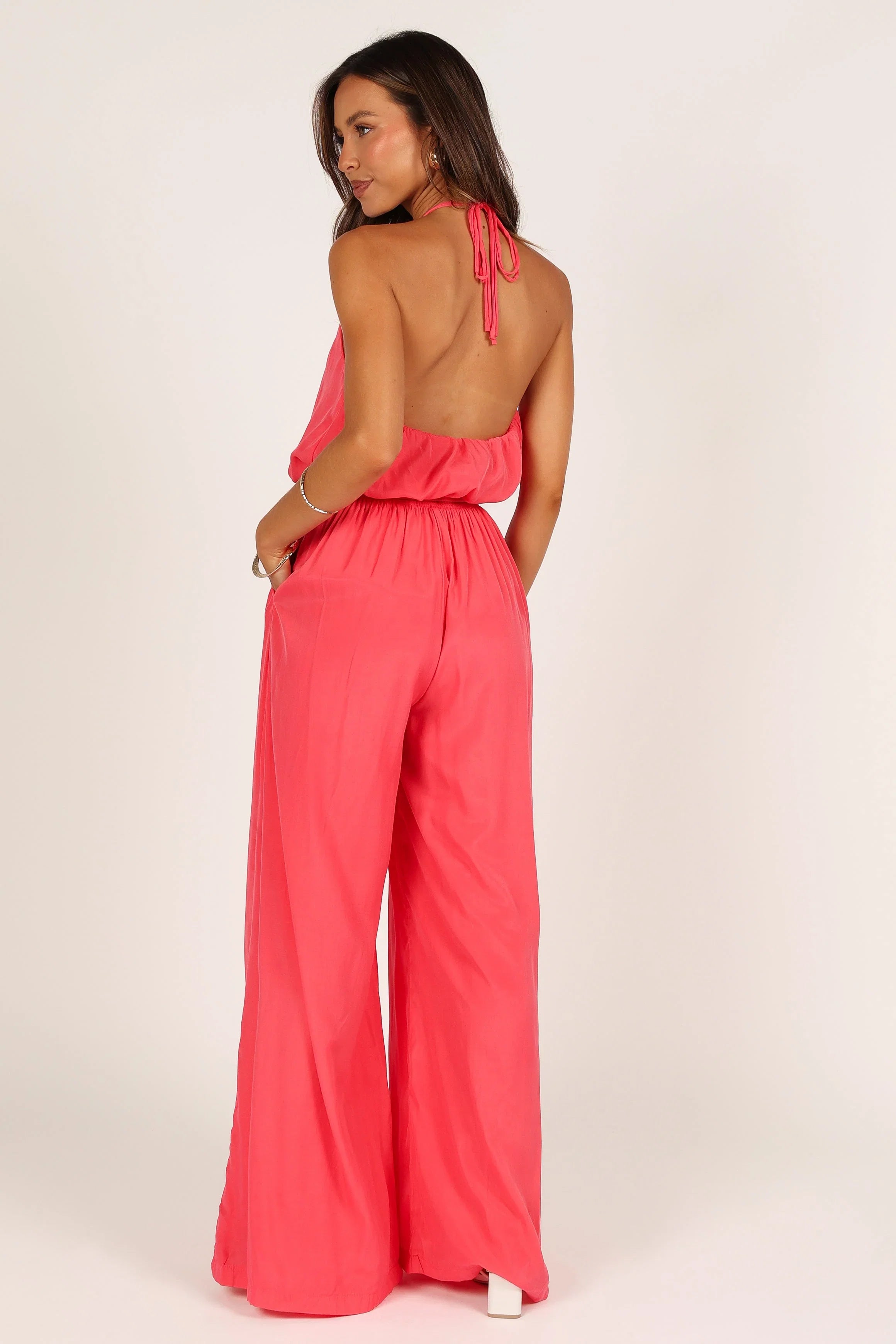 Dionne Halter Jumpsuit Flamingo