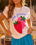 Les Fraises Strawberry Short Sleeve Graphic Tee