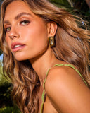 Azelie Rectangle Bezel Stud Earrings
