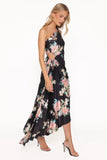Kleo One Shoulder Maxi Dress Black Floral