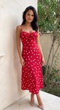 Romelia Polka Dot Maxi Dress Red