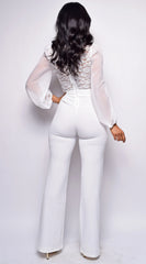 Nerine Crochet Lace Mesh Jumpsuit White