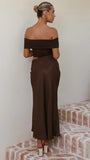 Daena Off Shoulder Maxi Dress Chocolate