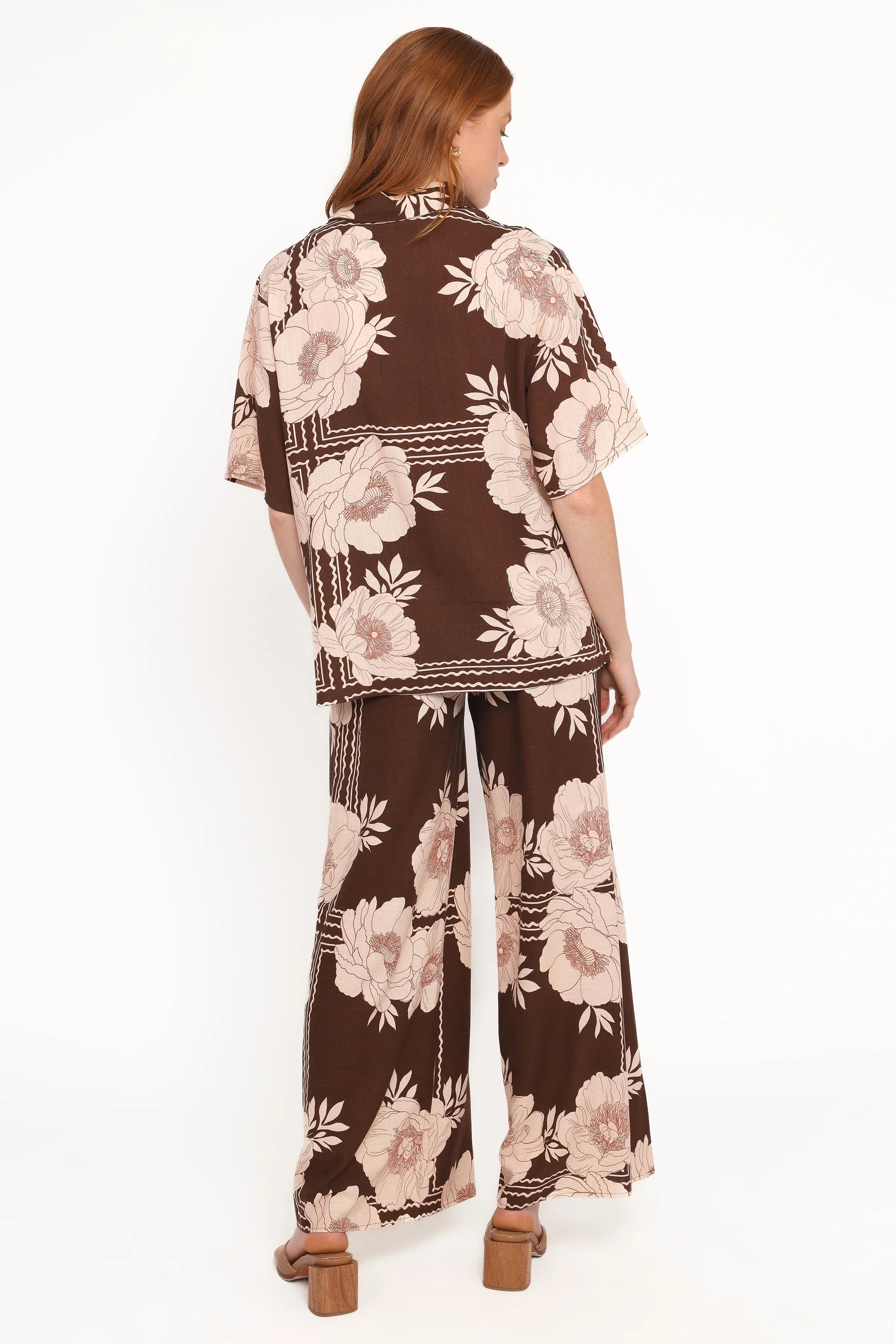 Bernadine Wide Leg Pant Brown Floral