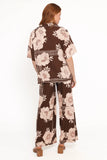 Bernadine Wide Leg Pant Brown Floral