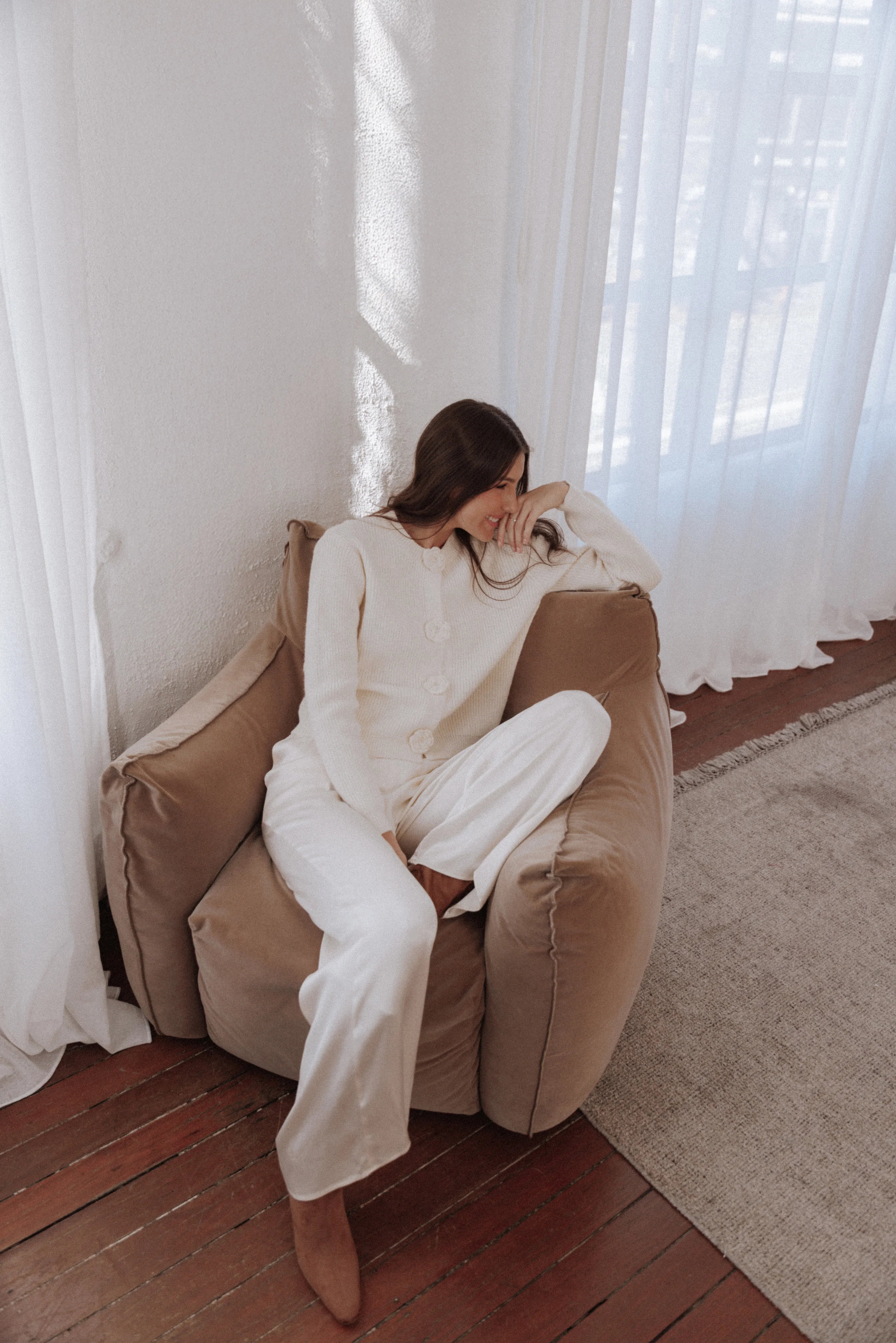 Jones Rosette Cardigan Cream
