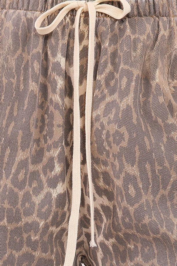 Fletcher Denim Racer Pants Leopard