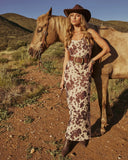 Lucea Abstract Spot Cowl Neck Maxi Dress