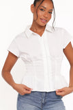 Ione Peplum Shirt White