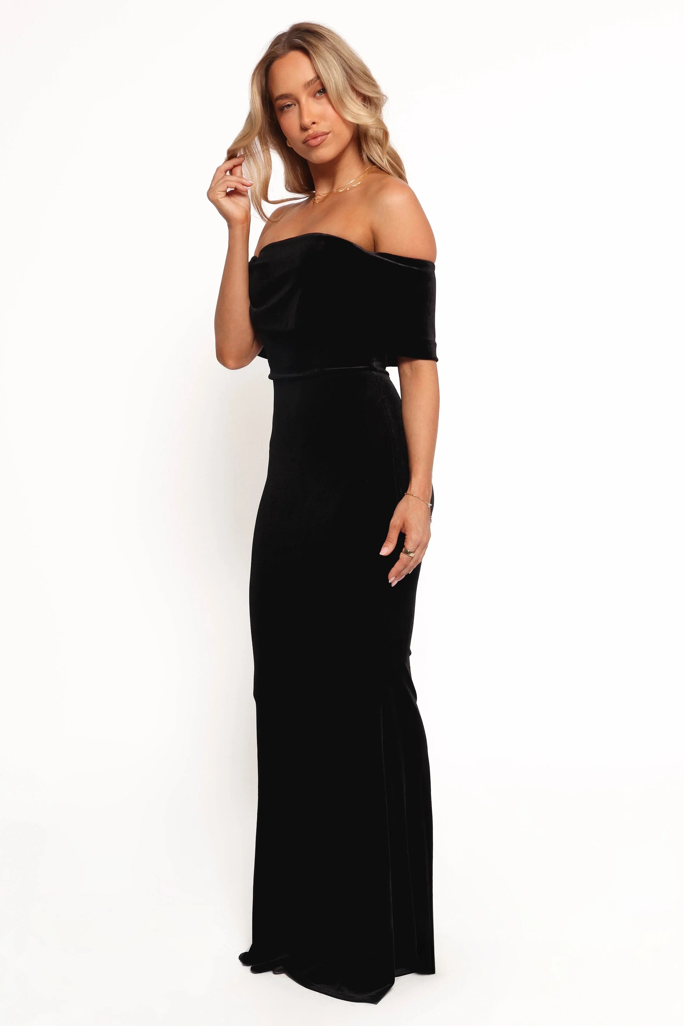 Adair Off Shoulder Maxi Dress Black