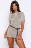 Plans Made Knit Mini Dress Gold