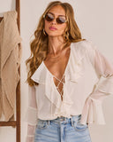 Sculpted Daydream Ruffle Chiffon Blouse