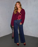 Lolie Satin Front Tie Cardigan