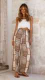 Latisha Pants Brown Beige Print