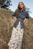 Michael Pleated Midi Skirt Paisley Floral