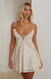 Cant Resist You Mini Dress Cream Choc Polka Dot