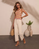 Sunbeam Energy Striped Knit Crochet Top