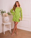 Meadow Haven Floral Lace Crochet Mini Dress