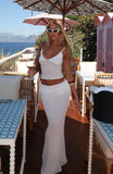 Stand And Stare Knit Maxi Skirt White