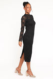 Davina Long Sleeve Midi Dress Black
