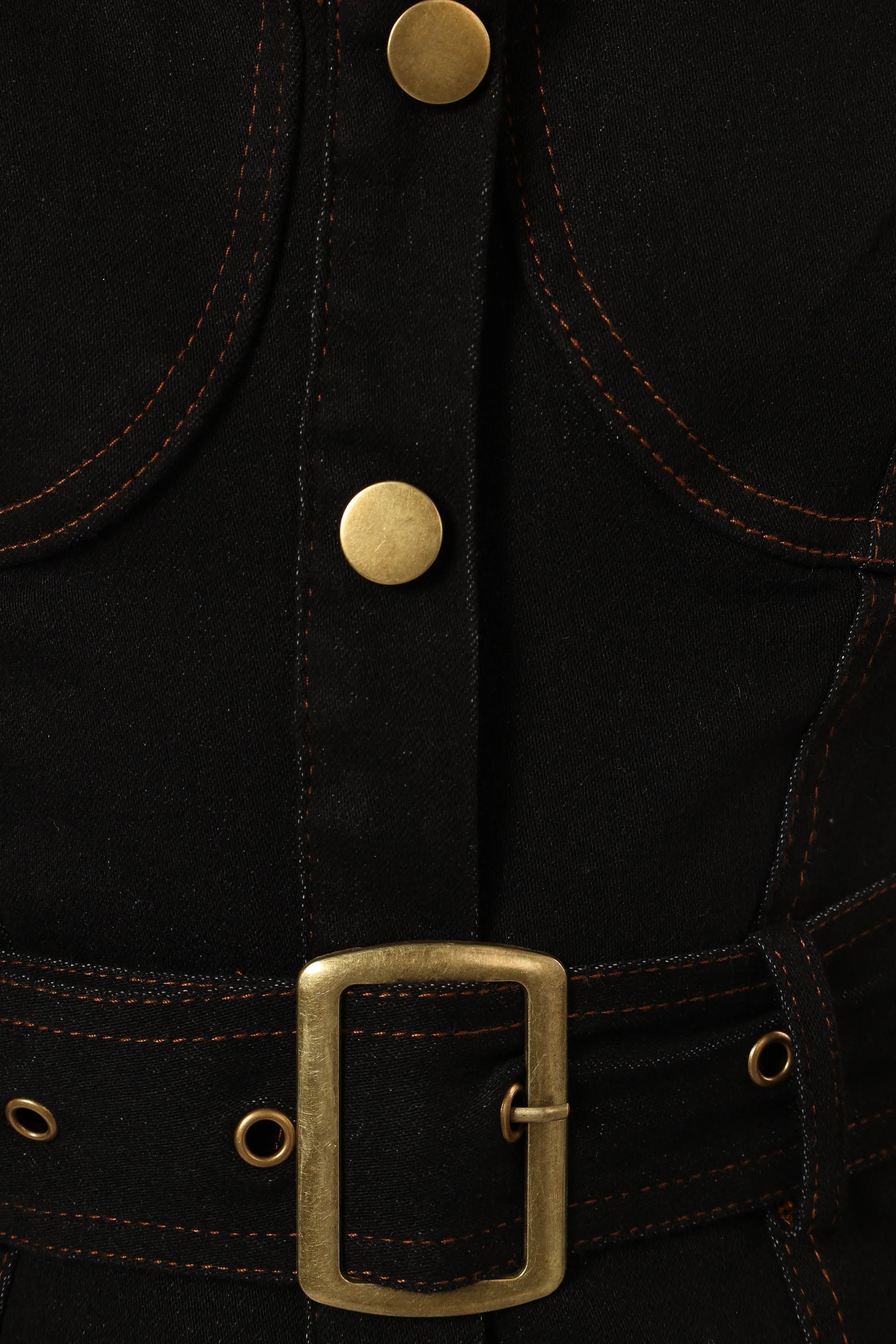 Mateo Long Sleeve Denim Dress Black