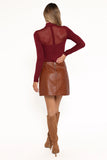 Kingsley Mesh Long Sleeve Bodysuit Merlot