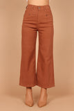 Georgette High Waisted Straight Leg Pants Brown