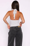 Want To Be Me Halter Bodysuit Polka Dot