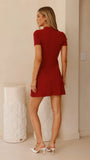 Taylah Collared Mini Dress Maroon