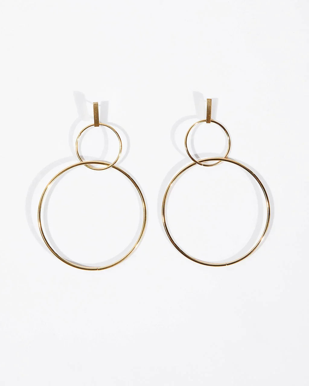 David Double Hoop Drop Earrings