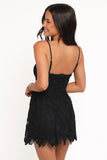 Roselle Lace Mini Dress Black