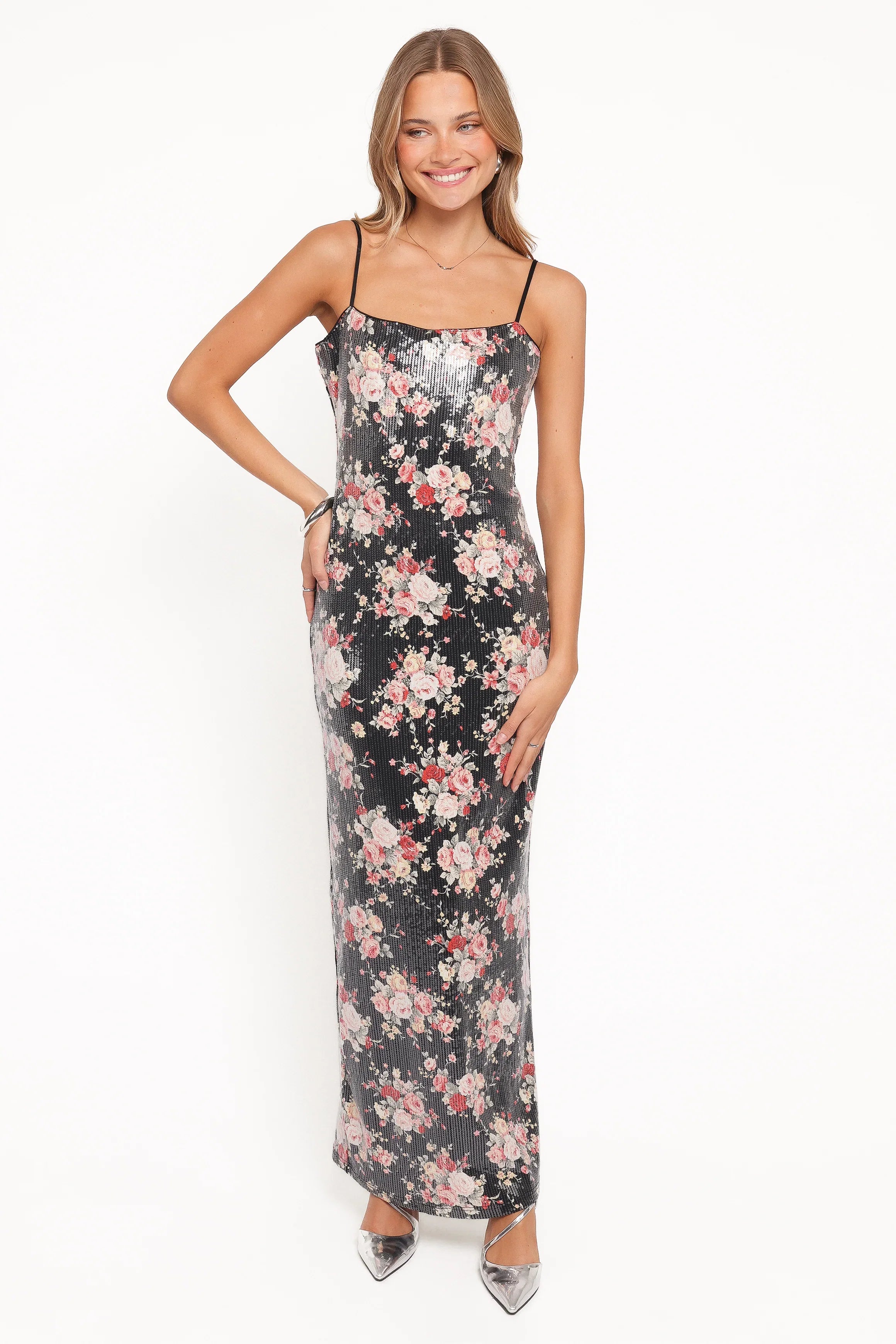Everlee Maxi Dress Floral Sequin