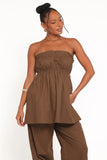 Ember Strapless Tunic Top Brown