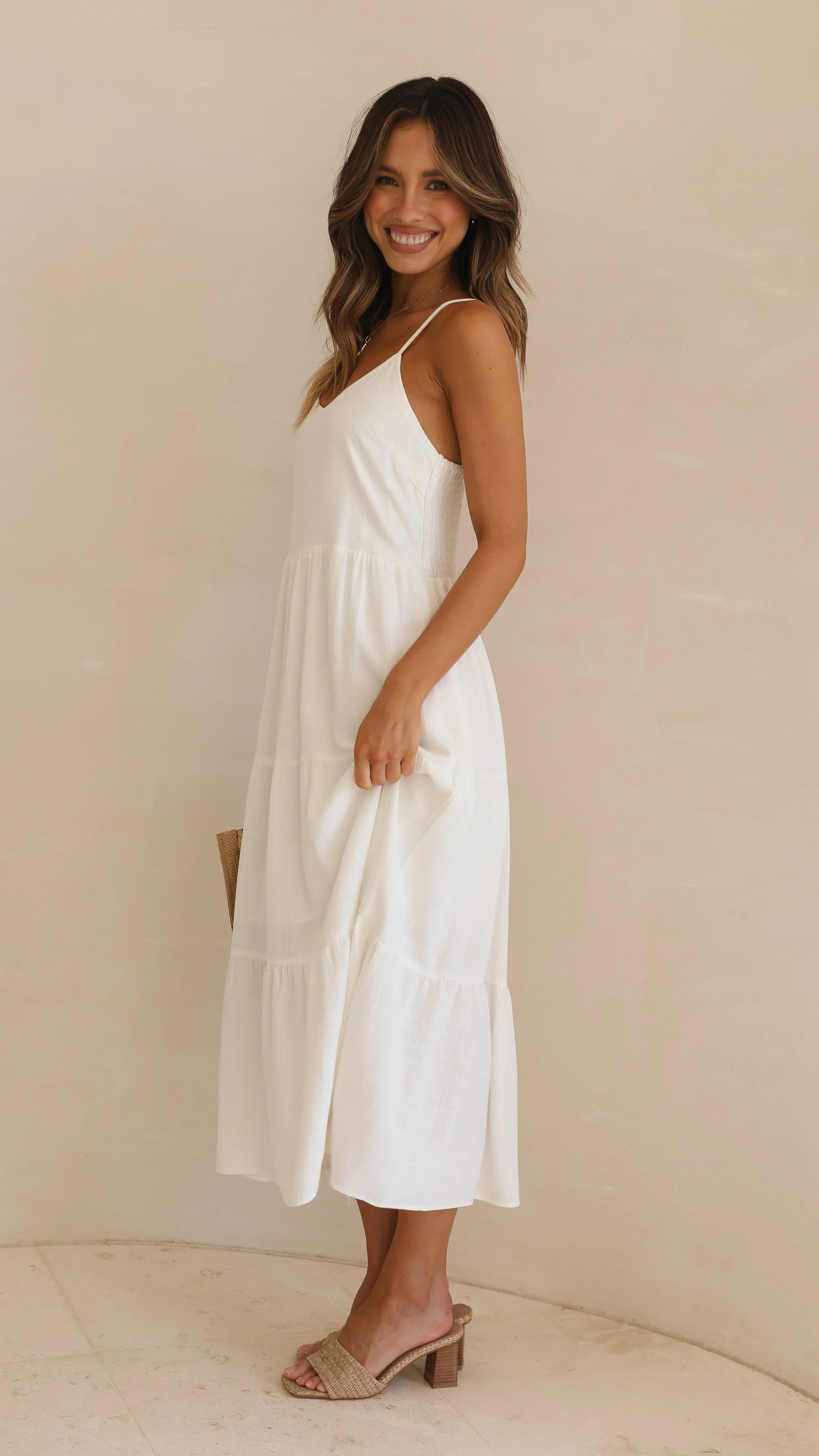 Zoey Midi Dress White