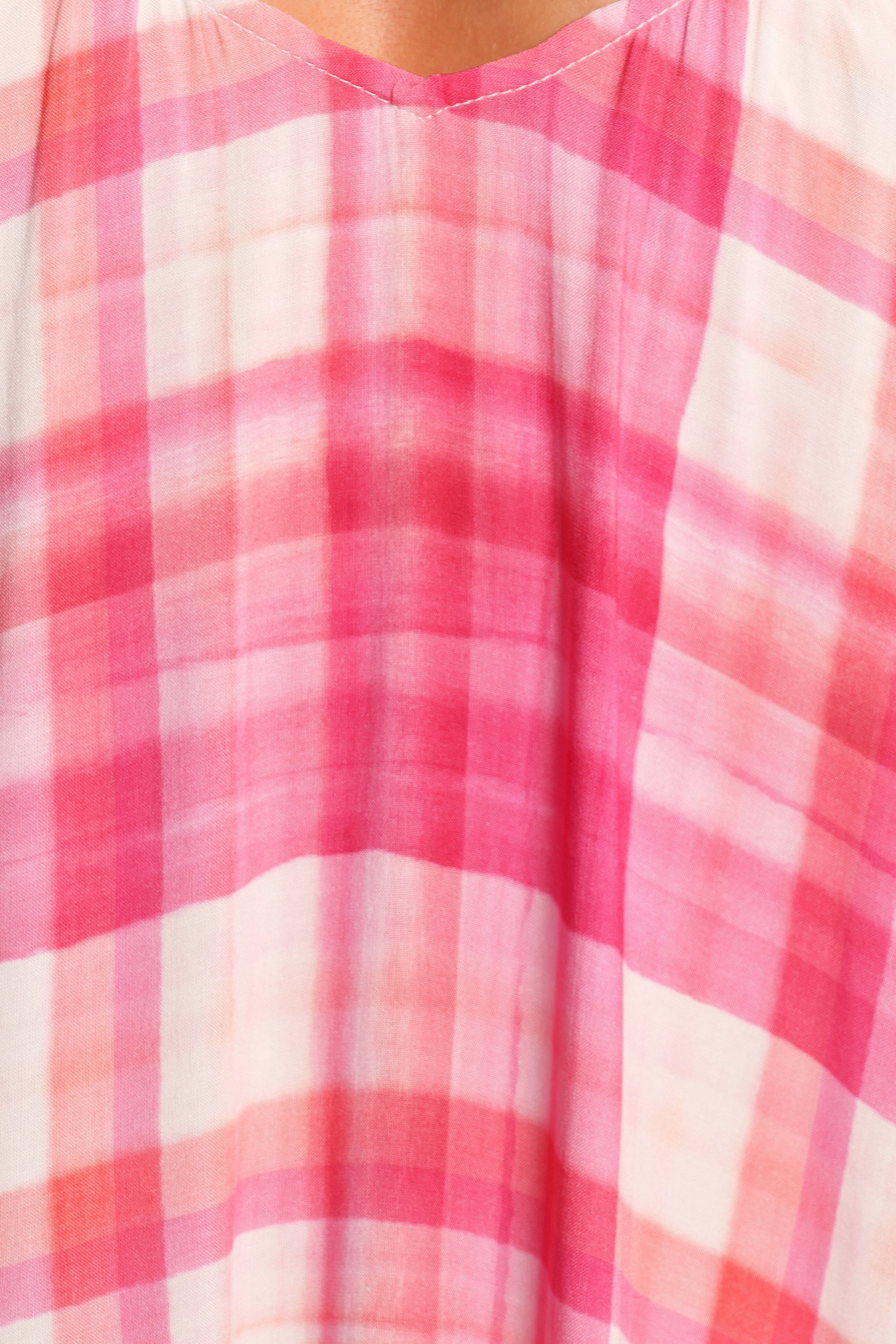 Perle Maxi Dress Pink Check
