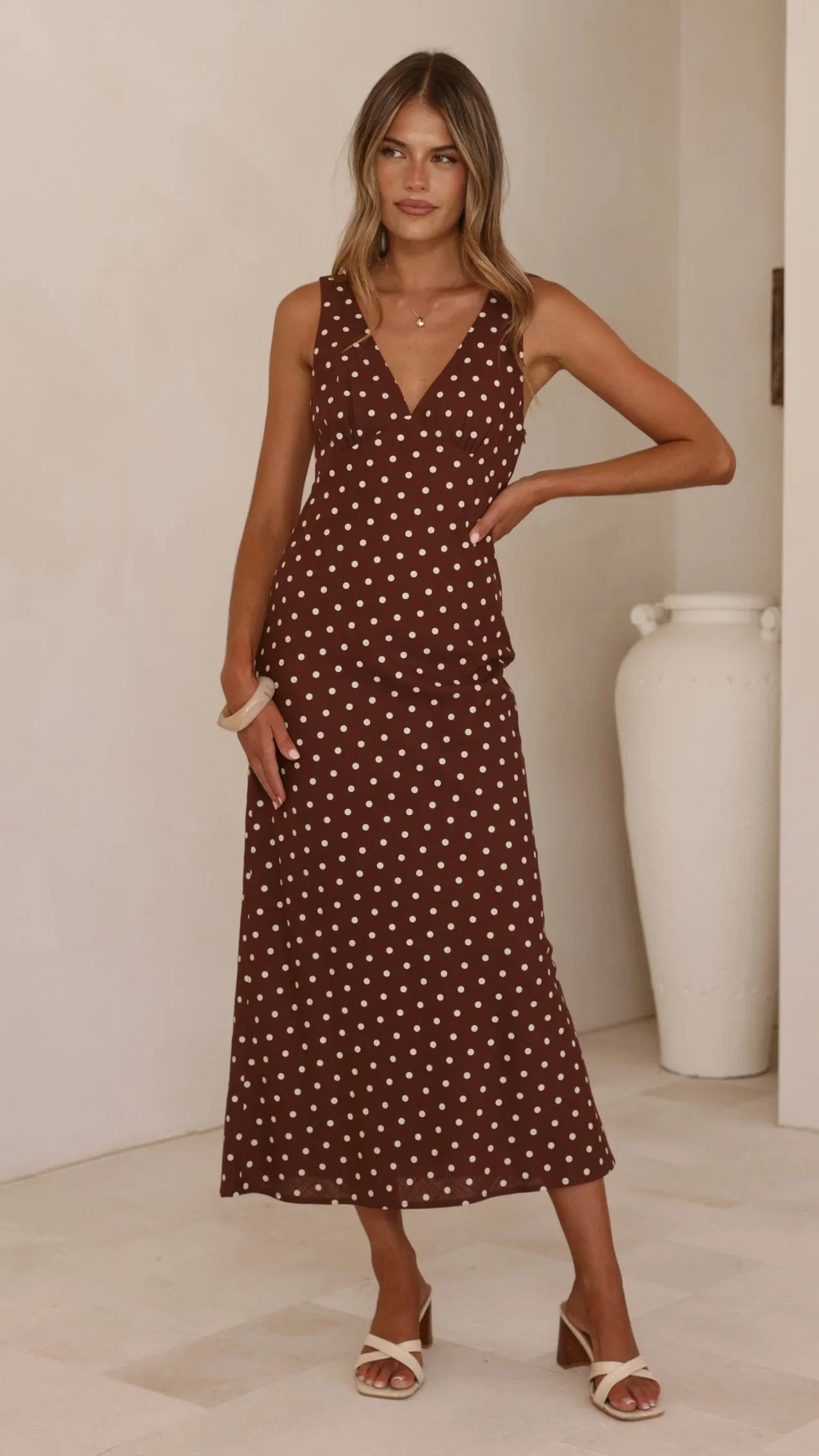 Sammie Maxi Dress Chocolate Nude Spot