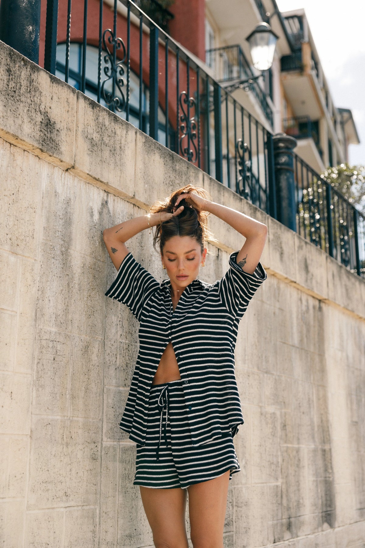 Linnea Short Set Black White