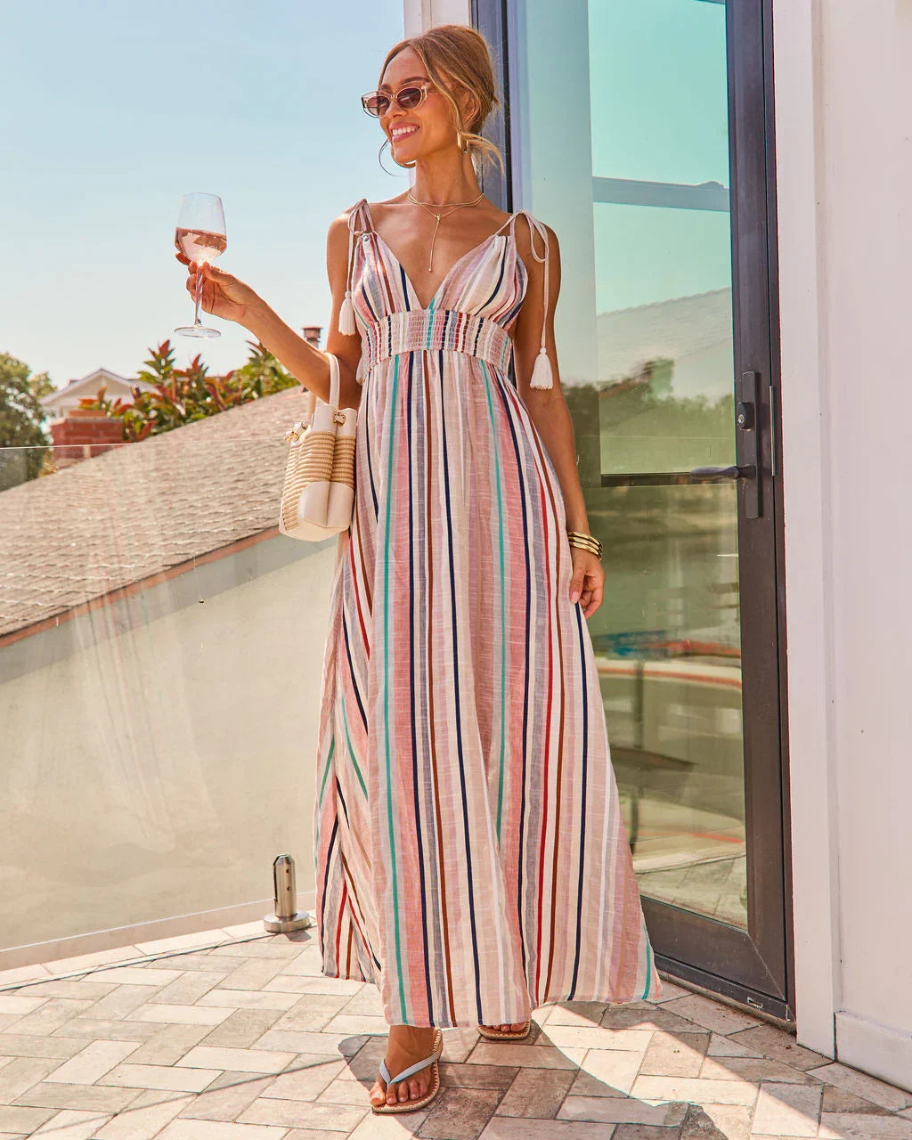 Harbor Keepsake Striped Maxi Dress