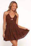 Rilie Halterneck Mini Dress Brown
