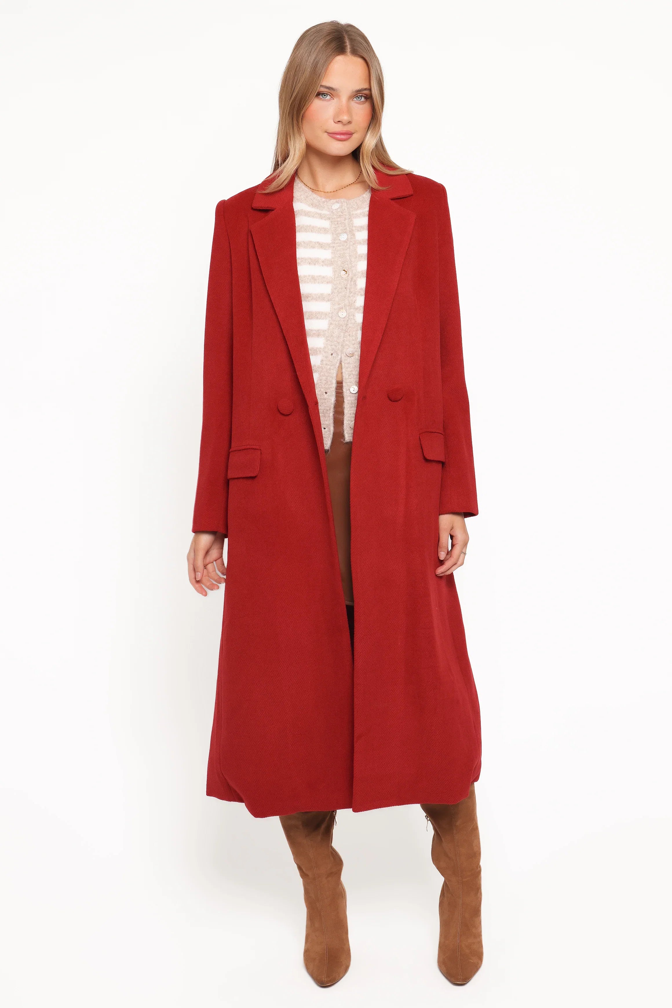 Jett Long Blazer Coat Red