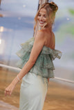 Taelya Flounce Top Mint Green Floral