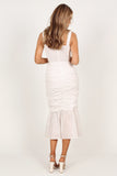 Sierre Ruched Midi Dress White