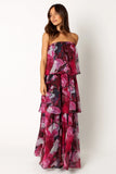 Bloom Strapless Maxi Dress Purple Floral