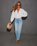 Lovers Muse Cut Out Heart Poplin Shirt